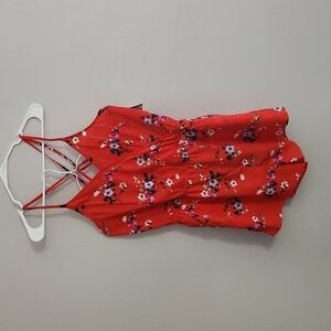 ARIZONA Red Floral Romper, Brand New With Tags, Size Large